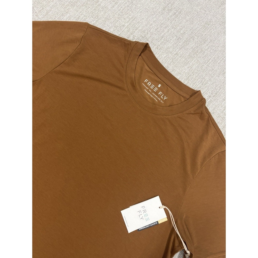 NWT Free Fly Shirt Mens Small Elevate Lightweight Tee Russet Super Soft NWT $54